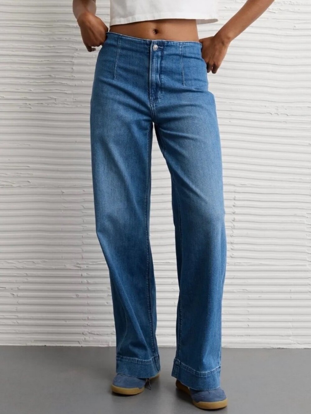 American Eagle Dreamy Drape Stretch Super High Rise Waisted Baggy Wide Leg